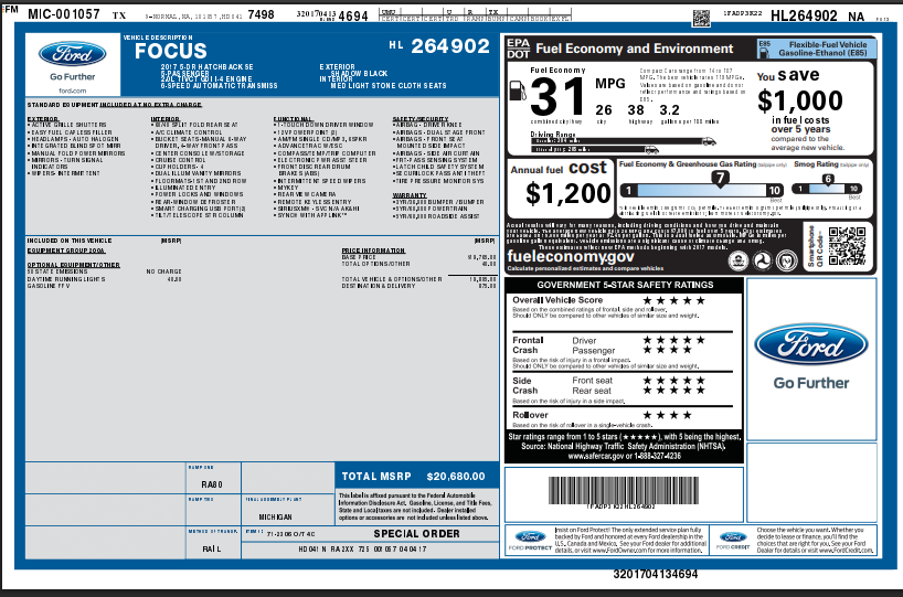 2017 Ford Focus SE