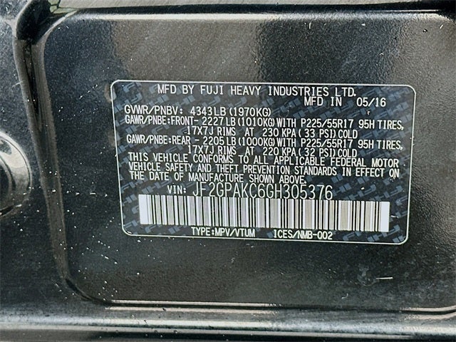 2016 Subaru Crosstrek 2.0i Limited