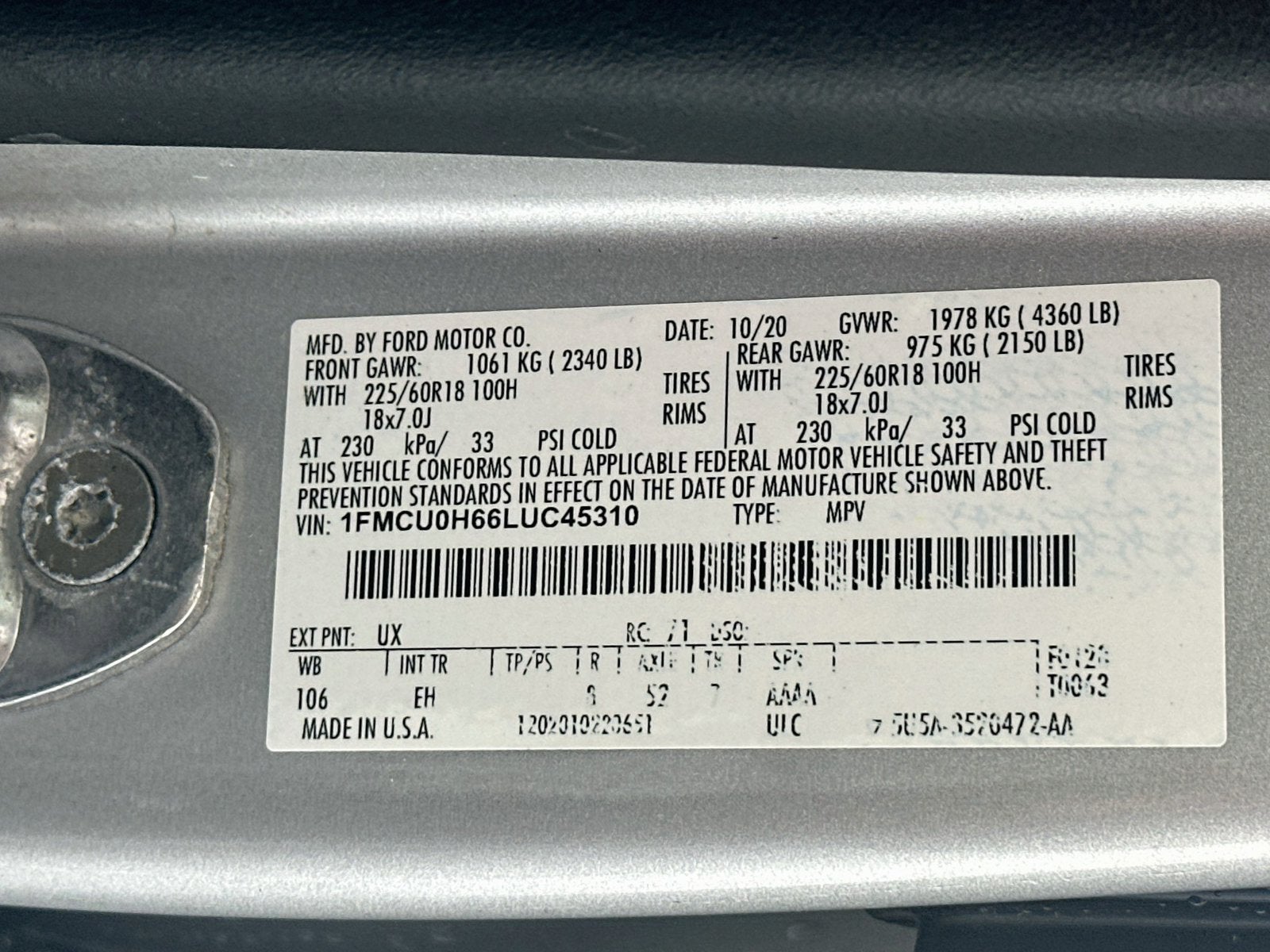 2020 Ford Escape SEL