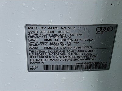 2015 Audi Q7 3.0T S line Prestige quattro