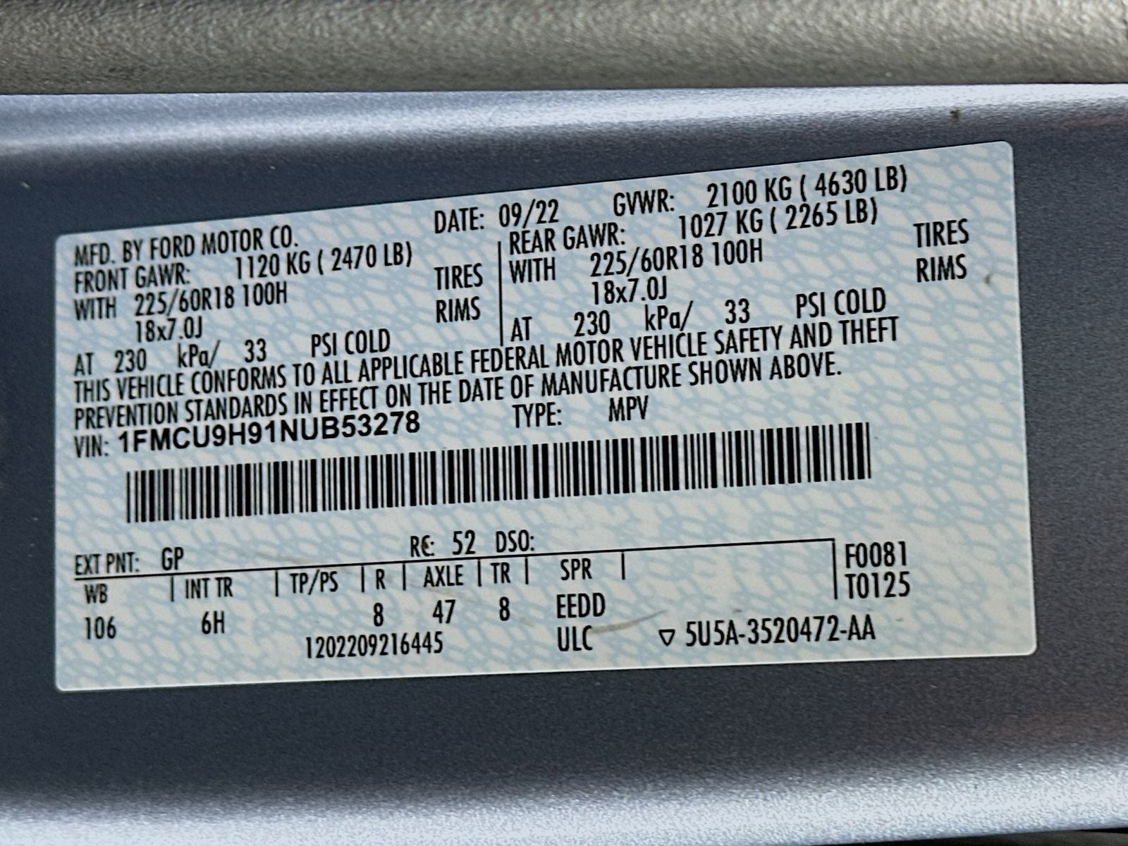 2022 Ford Escape SEL