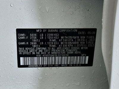 2020 Subaru Outback Limited XT