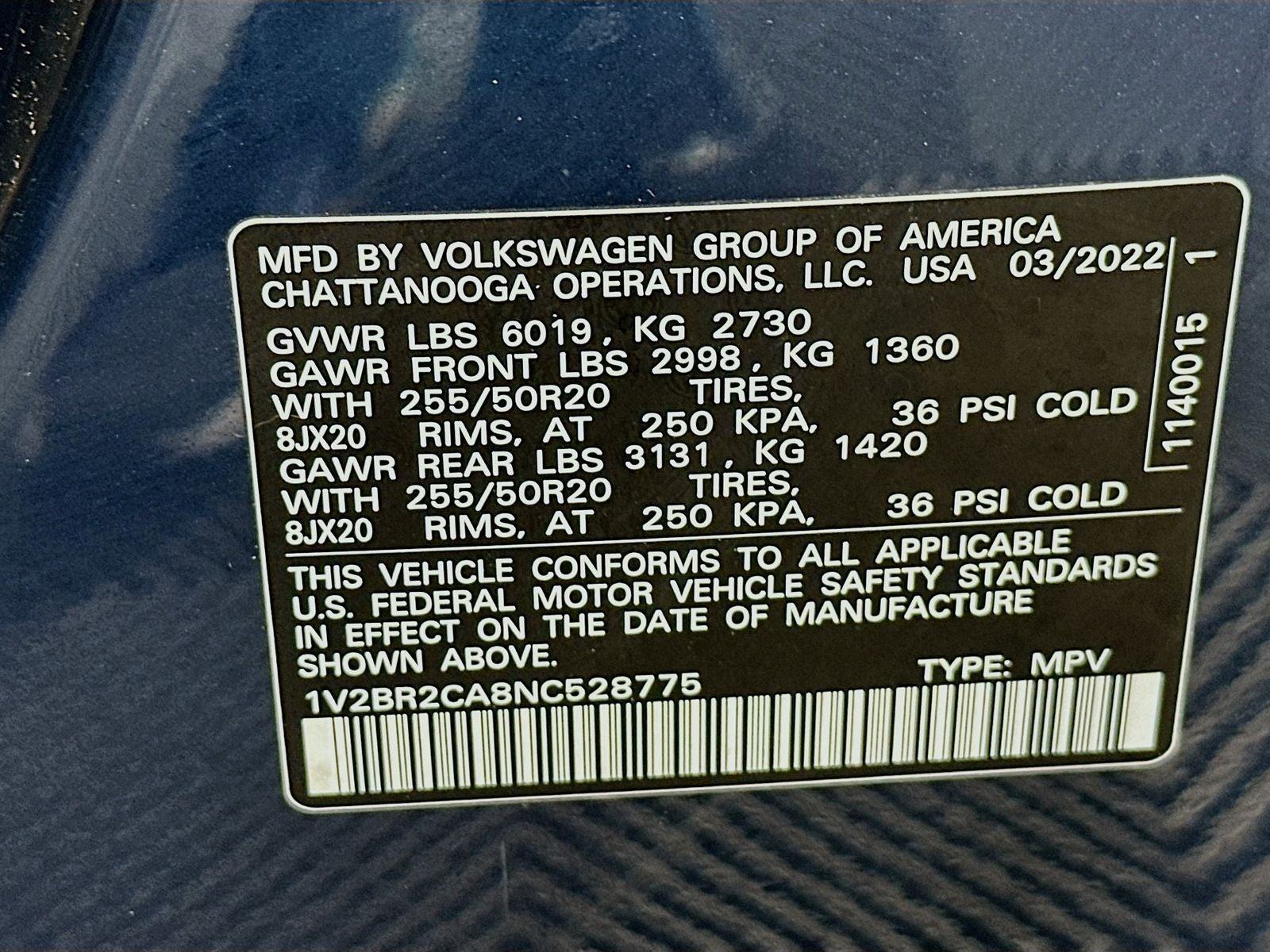2022 Volkswagen Atlas 3.6L V6 SEL