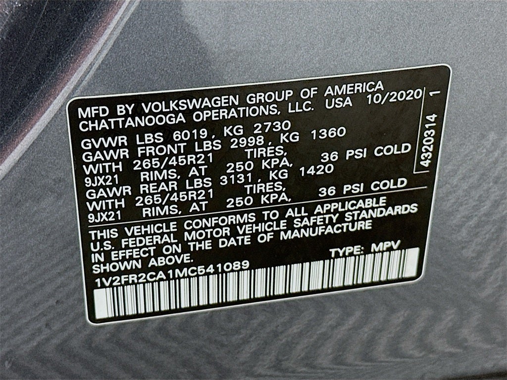 2021 Volkswagen Atlas 3.6L V6 SEL Premium R-Line
