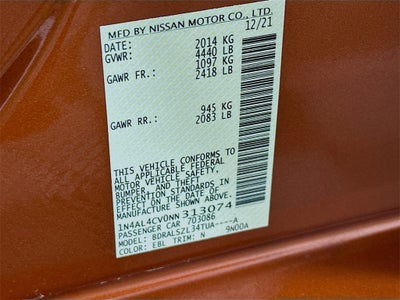 2022 Nissan Altima 2.0 SR