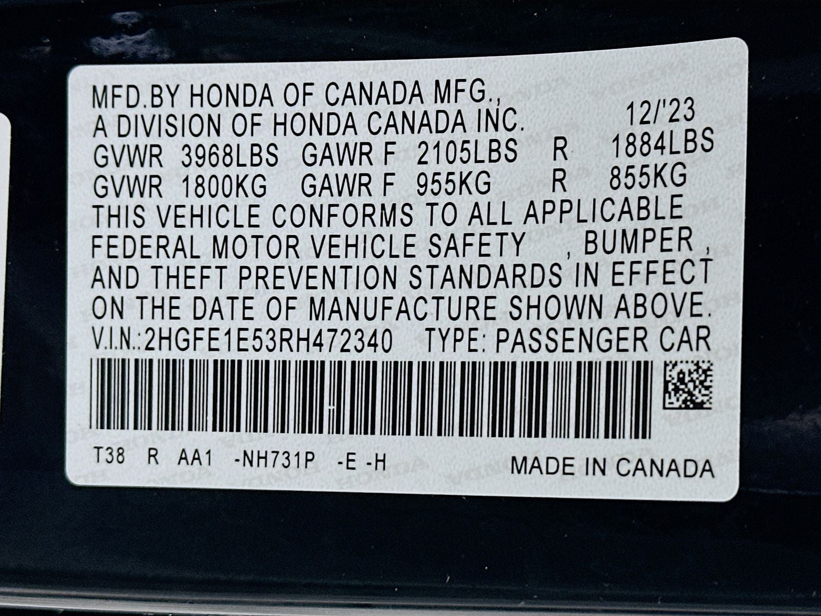 2024 Honda Civic Si Base